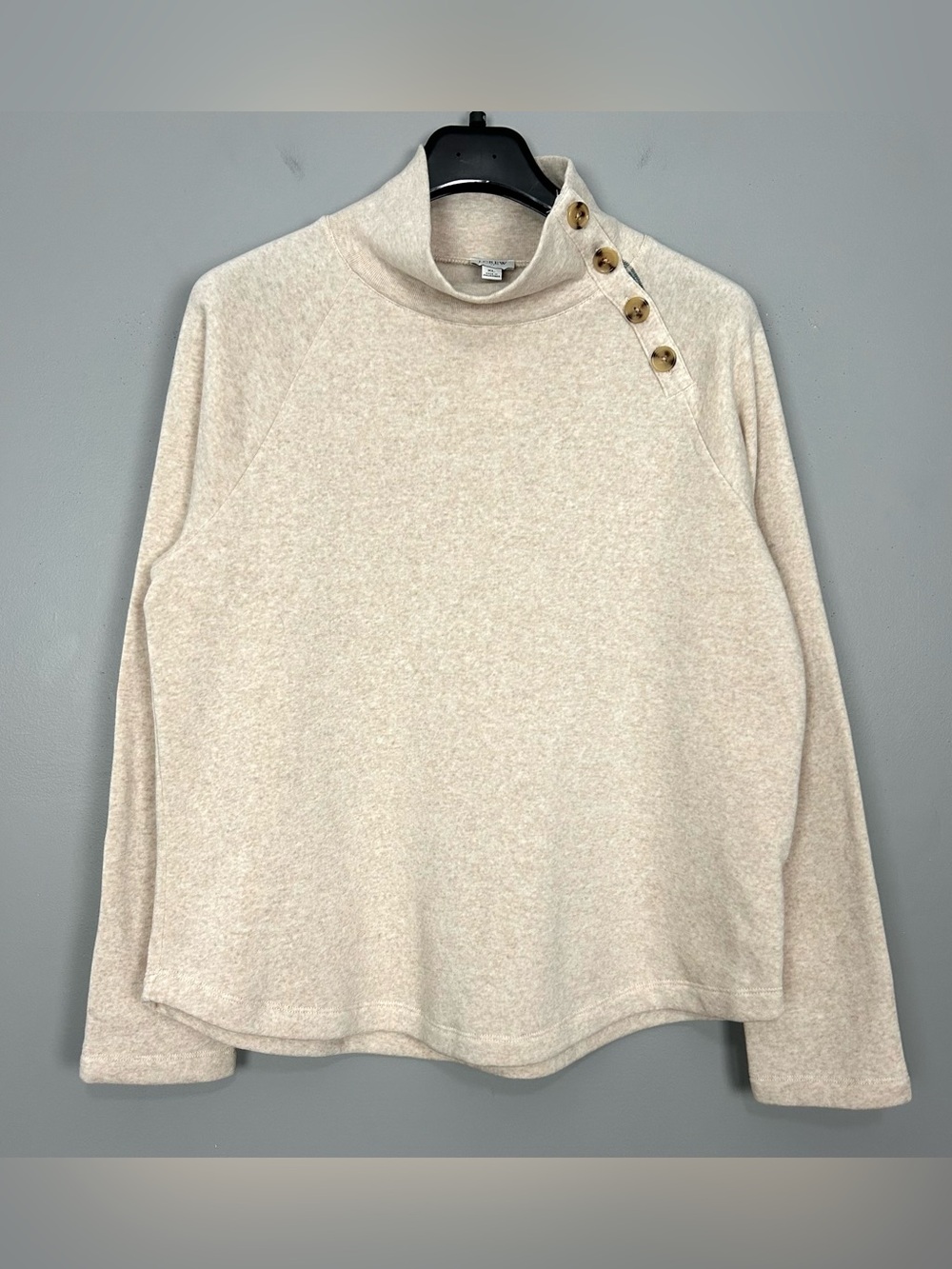 J. Crew Button-Collar Pullover Sweatshirt Women’s Size XL Cloudspun Fleece Cozy